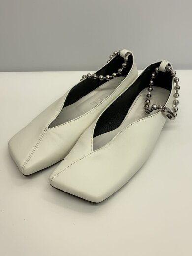 商品画像：FLAT APARTMENT/フラットパンプス/37/WHT/スクエアトゥ/ボールチェーン 2