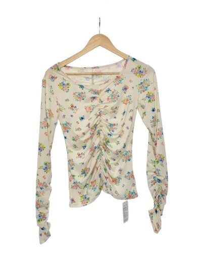 商品画像：トップス/FREE/ポリエステル/WHT/花柄 1