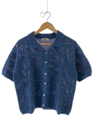 画像：NKNIT半袖カーディガン(薄手)/2/コットン/NVY/n25ss-0611
