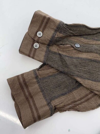 商品画像：90S/長袖シャツ/L/レーヨン/BRW/ストライプ 6