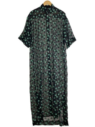 商品画像：長袖ワンピース/--/--/BLK/総柄 1