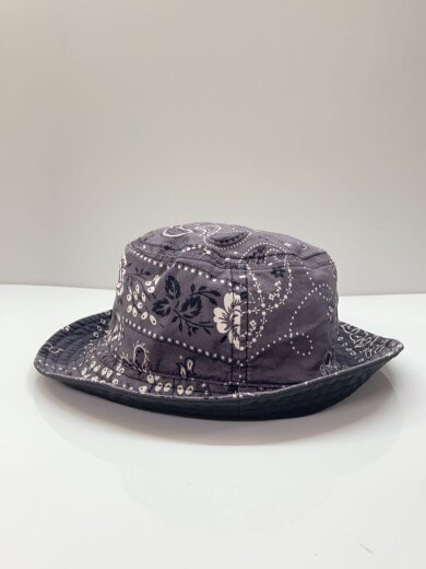 商品画像：リバーシブル/バケットハット/コットン/グレー/ペーズリー/メンズ/21-095-060-0020-1-0// 2