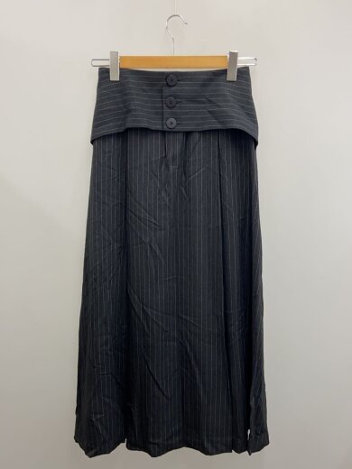 商品画像：ロングスカート/36/ポリエステル/GRY/ストライプ/531-9220117 2