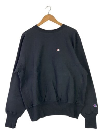 画像：Championデッドストック/90s/刺繍タグ/リバースウィーブ/目有/スウェット/L/コットン/BLK1