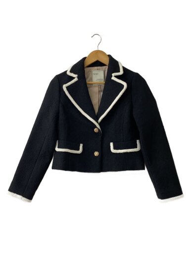 商品画像：Wool-Blend Cropped Tweed Blazer/ジャケット/M/ウール/BLK 1