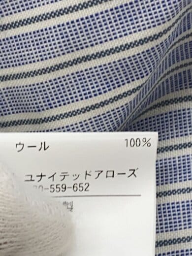 商品画像：長袖シャツ/M/ウール/BLU/ストライプ/1211-104-8195 5