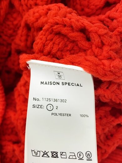 商品画像：ニット・セーター(厚手)/1/ポリエステル/RED 4