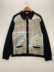 23AW/Silk Map Cardigan/M/コットン/BLK