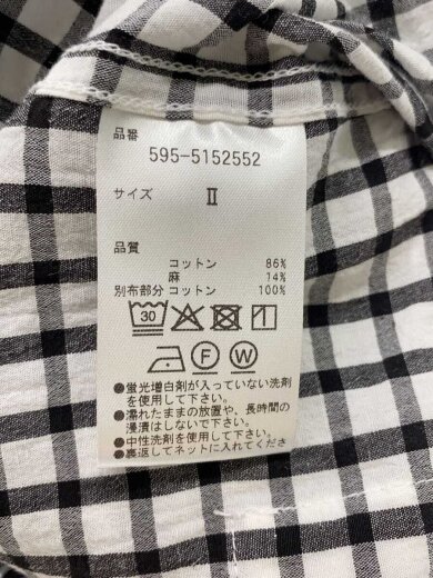 商品画像：半袖シャツ/2/コットン/WHT/チェック/595-5152552 4