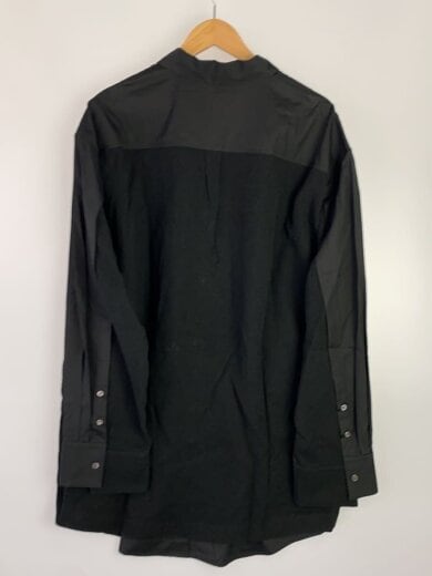商品画像：OVERSIZED KNIT COMBINATION SHIRT/長袖シャツ/M/コットン/BLK/ST.237 2