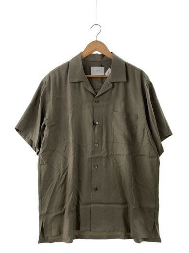 商品画像：OVERSIZED CUPRO OPEN COLLAR SS SHIRT/S/KHK/ST.523-1 1