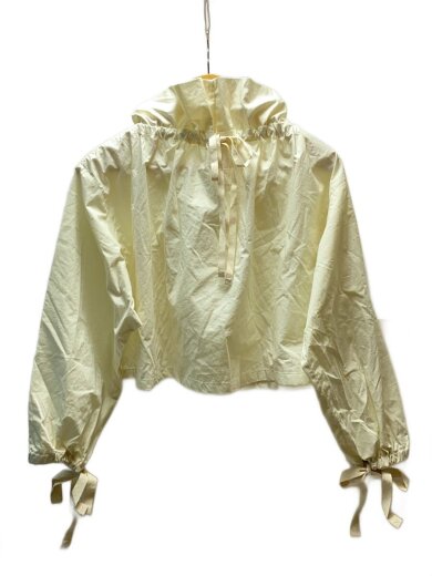商品画像：ドローストリングスモックトップ/長袖ブラウス/クロップド/CRM/YAR-24AW PO22/ 2