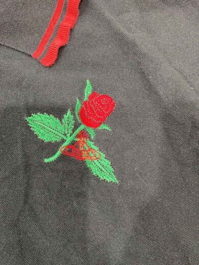 商品画像：ポロワンピース/刺繍/コットン/BLK/17-12-341019 7