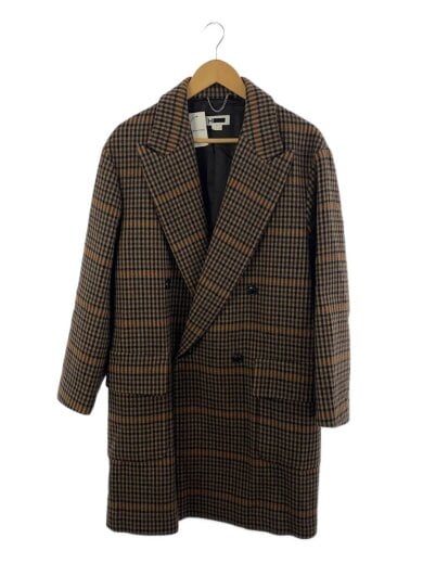 商品画像：CHECK DOUBLE POLO COAT/ウール/BRW/チェック/1225-139-8518 1