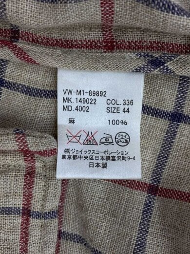 商品画像：セットアップ/44/リネン/BEG/チェック/VW-M1-89892 4