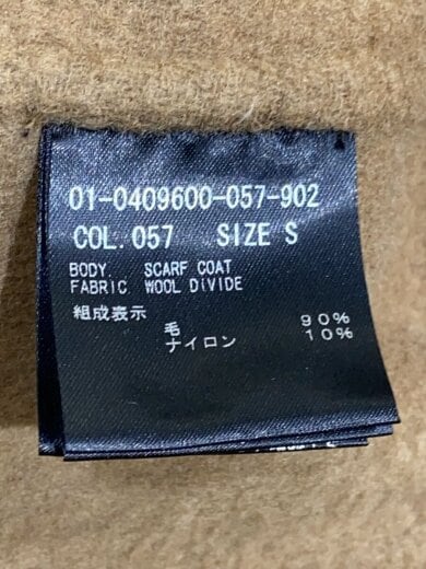商品画像：オープンフロントノーカラーコート/S/ウール/BLK/01-0409600-057-902 5