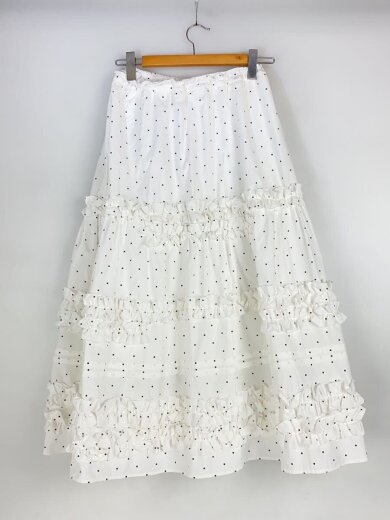 商品画像：Ruffle Tiered Skirt/ロングスカート/FREE/コットン/ホワイト/ドット/LWFS252111// 2