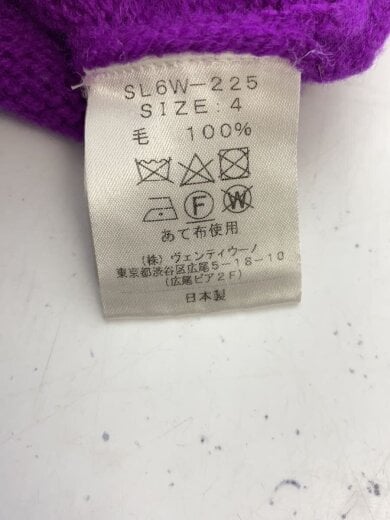 商品画像：ニット・セーター(厚手)/4/ウール/パープル/タートルネック/リブ編み 4