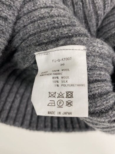 商品画像：ニット・セーター(厚手)/36/ウール/GRY/FU-Q-KT007 4