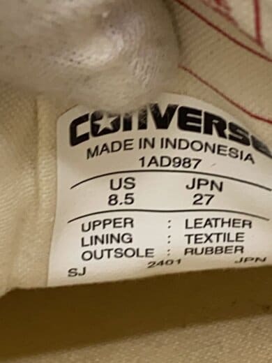 商品画像：CHUCK TAYLOR LEATHER OX/27cm/YLW/レザー/1AD987 5