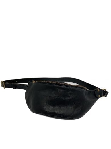 商品画像：Rubono Fanny Pack/ショルダーバッグ/レザー/BLK 1