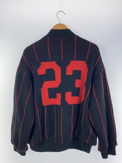 商品画像：L/アクリル/ブラック/ストライプ/23SS/Pinstripe Varsity Zip Up Sweater 2