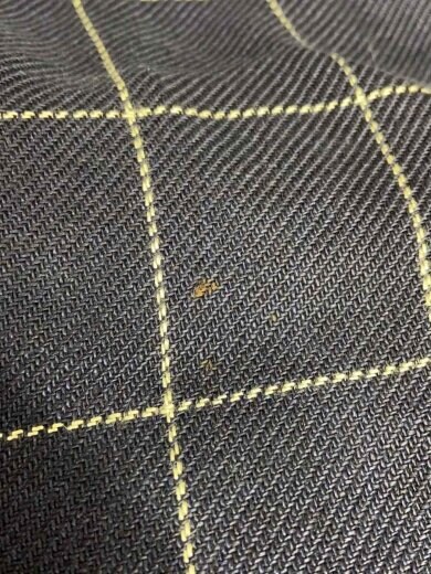 商品画像：I/ノースリーブワンピース/34/リネン/NVY/チェック/カットオフ/シミ有 7