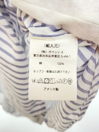 商品画像：長袖シャツ/S/コットン/WHT/ストライプ 4