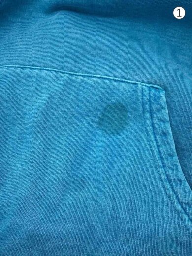 商品画像：OVER DYED HOODED SWEATSHIRT/パーカー/M/コットン/BLU/シミ有 6