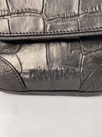商品画像：SHRINK CROSS BODY BAG/クロコ型押し/ショルダーバッグ/BLK// 5