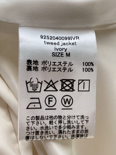 商品画像：ジャケット/M/ポリエステル/IVO/9252040099IVR/tweed jacket 4