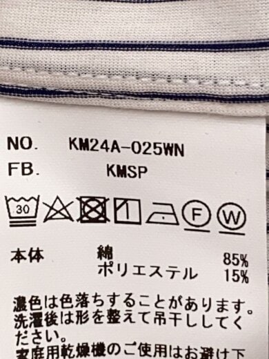 商品画像：長袖シャツ/M/コットン/WHT/ストライプ/km24a-025wn// 4