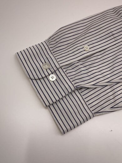 商品画像：長袖シャツ/M/コットン/WHT/ストライプ/km24a-025wn// 5