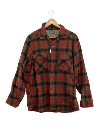 商品画像：長袖シャツ/L/ウール/RED/50S 1