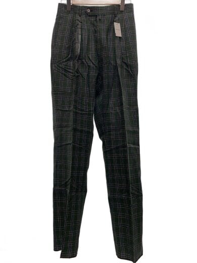 商品画像：LINEN H CHECK WIDE TYPE1/ストレートパンツ/44/リネン/GRN/チェック 1