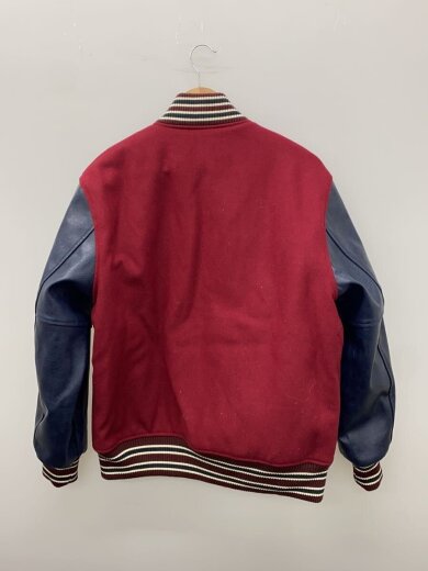 商品画像：スタジャン/L/フェイクレザー/RED/無地 2