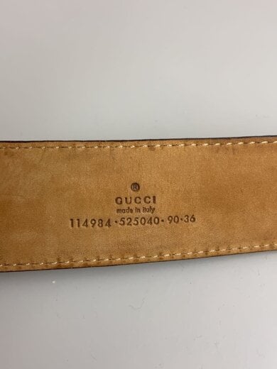 商品画像：ベルト/レザー/BRW/総柄/メンズ/114984/インターロッキング/内側汚れ有 3