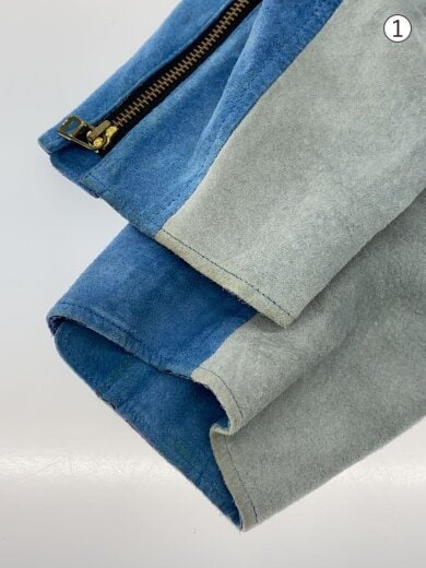 商品画像：シングルライダースジャケット/2/豚革/BLU/無地/945-71GJ179-1 5