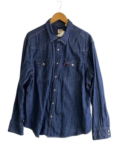 商品画像：長袖シャツ/XL/コットン/BLU/無地/85744-0000// 1