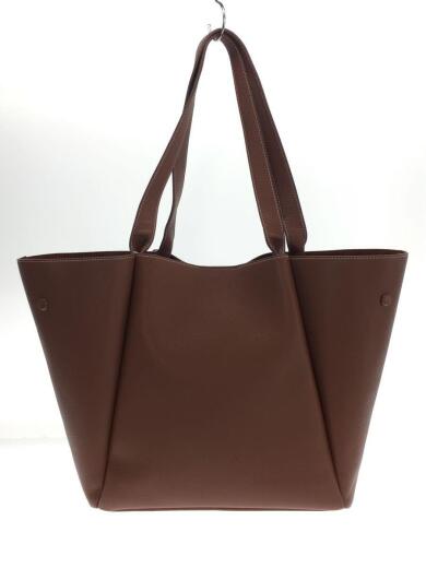 画像：POLENELe Cabas/トートバッグ/レザー/BRW/無地4