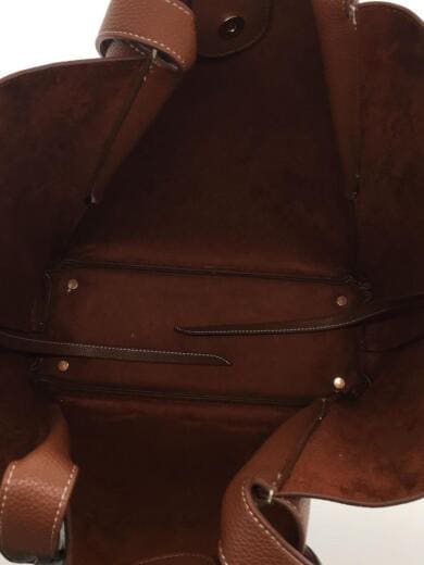 画像：POLENELe Cabas/トートバッグ/レザー/BRW/無地6