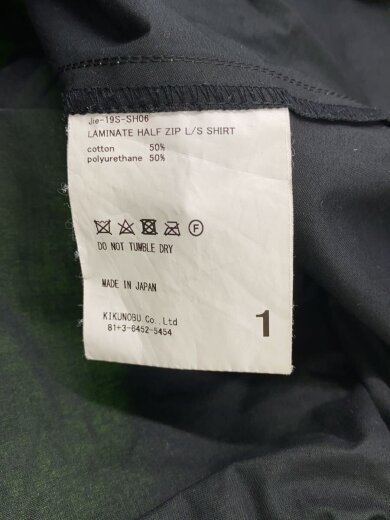 商品画像：Jieda LAMINATE HALF ZIP L/S SHIRT/ジャケット/1/コットン/GRN// 4