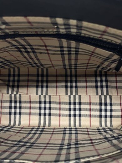 商品画像：裏地ノバチェック/ハンドバッグ/レザー/BLK 5