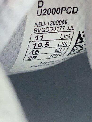 商品画像：ローカットスニーカー/29cm/GRY/U2000PCD 5