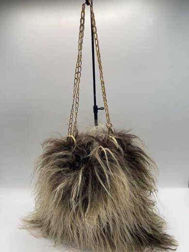 商品画像：ハンドバッグ/ファー/BEG 3
