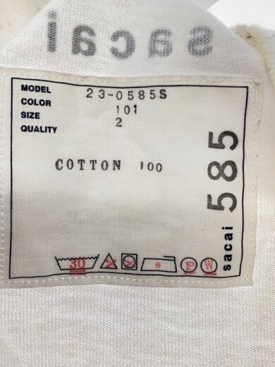 商品画像：Tシャツ/2/コットン/WHT/23-0585S 3