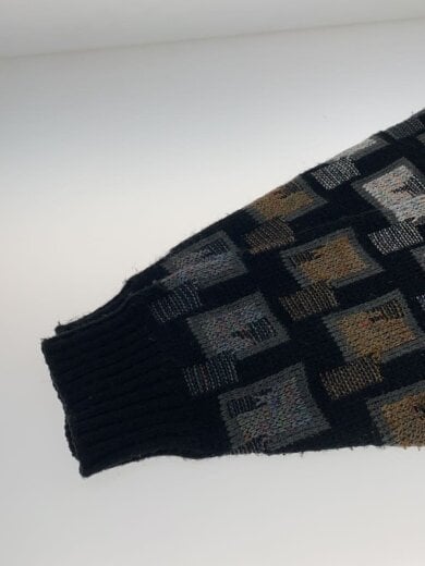 商品画像：USA製/ニット・セーター(厚手)/L/アクリル/BLK/総柄 5