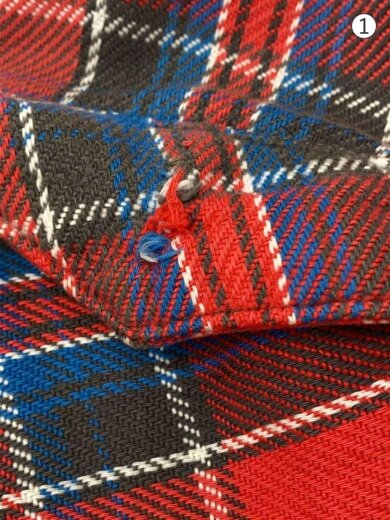 商品画像：60s/ネルシャツ/15/コットン/RED/チェック 5