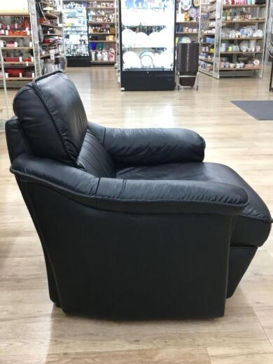 画像：その他ブランドシングルソファ/1人掛け/フェイクレザー/黒2