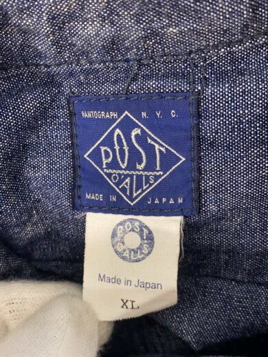 画像：POST OVERALLS長袖シャツ/XL/コットン/IDG/1201-HC//3